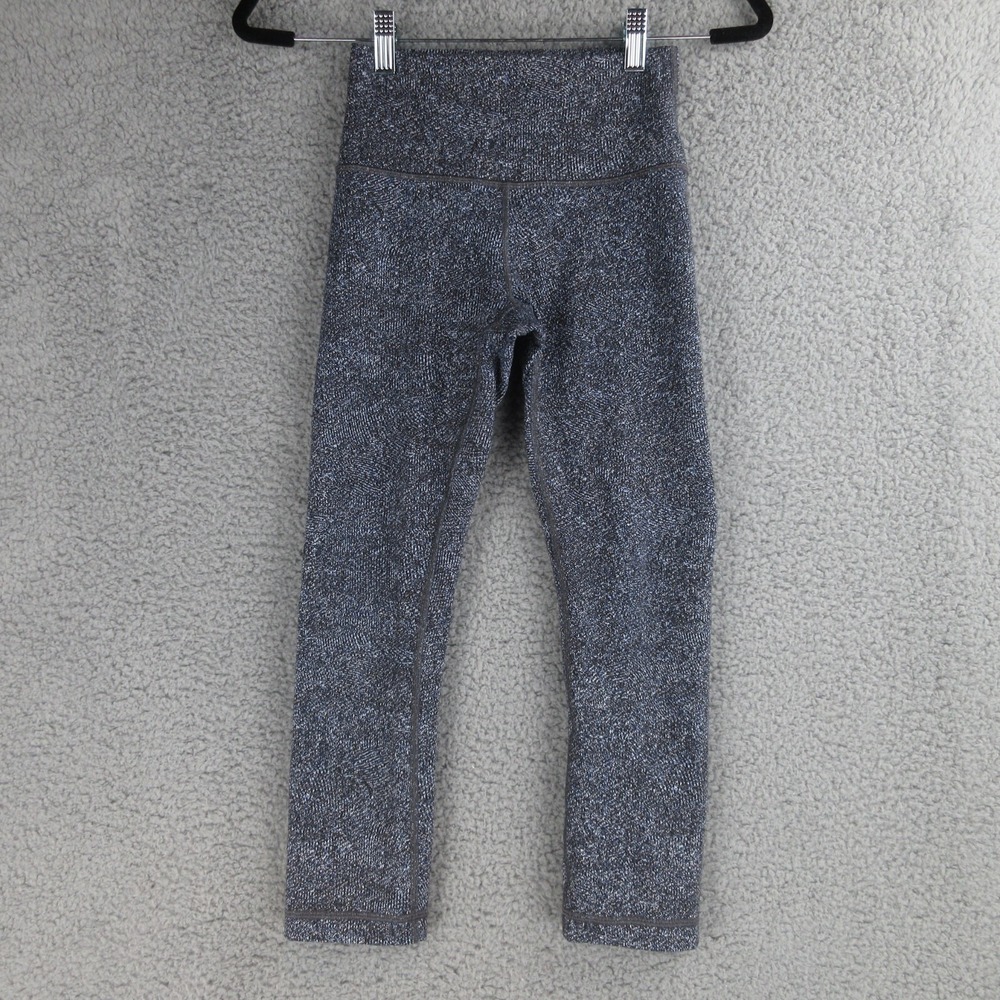 Lululemon Wunder Train Womens Size 4 Geometric Blue Yoga High Rise-Tight 21"